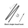 Outdoor Aluminum Alloy Camping Lamp Stand Single-Head Hook Multi-Function Lamp Pole Portable Camping Lamp Lighting Pole Black view 2