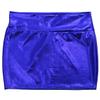 Lejafay Women's Stretchy Shiny Metallic Liquid Mini Skirt Wet Look Bodycon Short Mini Skirt Blue One Size view 3