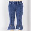 Agoky Kids Girls Vintage Flared Jeans Casual Slim Fit Denim Pants Elastic Waist Bell-Bottoms Stylish Sweatpants Jeggings Light Blue 2 view 4