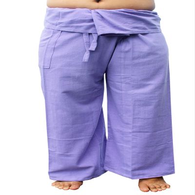 RaanPahMuang Plain Thick Muang Cotton Fisherman Wrap Tall Pants Plus, XX-Large-3X-Large Tall, Pale Violet