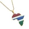Africa Map Gambia Map Pendant Necklaces Silver Color Gold Color Jewelry Map Gambia Gift (gold) view 1