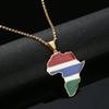 Africa Map Gambia Map Pendant Necklaces Silver Color Gold Color Jewelry Map Gambia Gift (gold) view 2