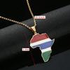 Africa Map Gambia Map Pendant Necklaces Silver Color Gold Color Jewelry Map Gambia Gift (gold) view 3