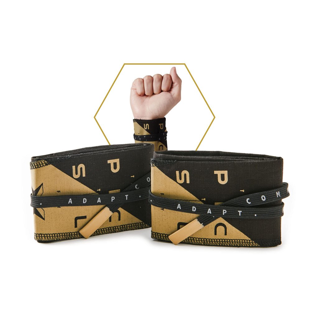 PICSIL - Sports Wrist Straps | Custom Fit Wrist Support for Cross Training & Weightlifting | Vegan Cotton, Secure & Flexible | Gymnastics & Calisthenics Use | Color Gold Black