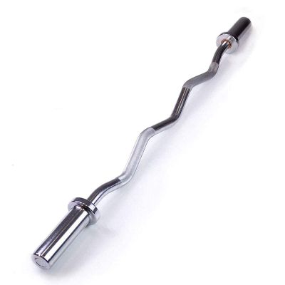 HLCUI 47" EZ Curl Bar with Spring Collars for Bicep Curls and Arm Exercises,Barbell for Bench Press,Squats and Powerlifting,Perfect for A Small Home Gym,4ft(1.2m)  50mm