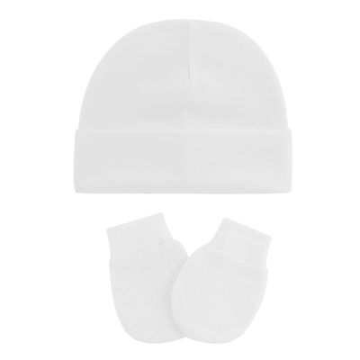 Zando Baby Hats and Mittens Infant Beanie Caps Newborn Hospital White Hat Essentials Warm Knit Beanie Safety Anti-Scratch for Halloween Ghost Supernatural Purity Boys Girls 0-6M