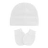 Zando Baby Hats and Mittens Infant Beanie Caps Newborn Hospital White Hat Essentials Warm Knit Beanie Safety Anti-Scratch for Halloween Ghost Supernatural Purity Boys Girls 0-6M view 1