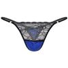 ACSUSS Men Shiny Satin Lace Patchwork Sissy Panties G-String Thong Briefs Jockstrap Underwear Royal_Blue XX-Large view 1