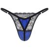 ACSUSS Men Shiny Satin Lace Patchwork Sissy Panties G-String Thong Briefs Jockstrap Underwear Royal_Blue XX-Large view 2