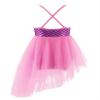 Loloda Kids Girls Glitter Sequins Ballet Dance Asymmetric Tutu Dress Leotard Ballerina Costume Dancewear Hot_Pink 4 Years view 2