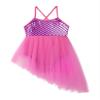 Loloda Kids Girls Glitter Sequins Ballet Dance Asymmetric Tutu Dress Leotard Ballerina Costume Dancewear Hot_Pink 4 Years view 3