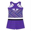 Freebily Little Girls Two Pieces Summer Boyshort Tankini Set Beachwear Swimsuit for Kids Purple 4 view 2