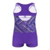 Freebily Little Girls Two Pieces Summer Boyshort Tankini Set Beachwear Swimsuit for Kids Purple 4 view 4