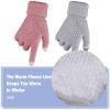 2 Pairs Women's Winter Touch Screen Gloves Warm Fleece Lined Knit Gloves Elastic Cuff Winter Texting Gloves (Grey, Pink) view 4