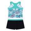 Hansber Big Girls Beach Swimwear 2 Pcs Tankini Sets Floral Print Tanks Top Bottoms Bathing Suit Mint-Green 6 view 2