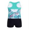 Hansber Big Girls Beach Swimwear 2 Pcs Tankini Sets Floral Print Tanks Top Bottoms Bathing Suit Mint-Green 6 view 4