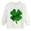 Little Hand Toddler Girls Sweatshirt Kids Green Lucky Reversible Sequins Clovers St. Patrick's Long Sleeve Shamrock Tee Shirts for 3T view 1