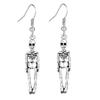 1 Pair Women Skeleton Earrings Gothic Long Skull Drop Earrings Jewelry for Halloween Night Party view 1