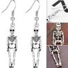 1 Pair Women Skeleton Earrings Gothic Long Skull Drop Earrings Jewelry for Halloween Night Party view 2