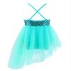 Loloda Kids Girls Glitter Sequins Ballet Dance Asymmetric Tutu Dress Leotard Ballerina Costume Dancewear Teal 4 Years view 2