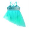 Loloda Kids Girls Glitter Sequins Ballet Dance Asymmetric Tutu Dress Leotard Ballerina Costume Dancewear Teal 4 Years view 3