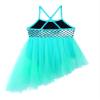 Loloda Kids Girls Glitter Sequins Ballet Dance Asymmetric Tutu Dress Leotard Ballerina Costume Dancewear Teal 4 Years view 4