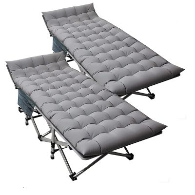 DoCred Folding Camping Cot with Mattress, 2 Pack Heavy Duty Folding Cot for Adults, Portable Sleeping Cot Bed Adults Outdoor Bed with Carry Bag, Travel Camp Cots