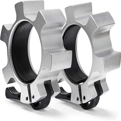 Barbell Clamp,Olympic Barbell Clamps,Aluminium Alloy Barbell Clips,Quick Release Weight Bar Clamps Dumbbell Locking Spin Clip 2 inch for Weightlifting, Olympic Lifts and Strength Training,1 Pair