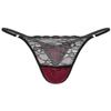 ACSUSS Men Shiny Satin Lace Patchwork Sissy Panties G-String Thong Briefs Jockstrap Underwear Burgundy XX-Large view 1