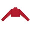 Loloda Kids Girls Turtleneck Long Sleeve Crop Top Dance Gymnastics Workout Athletic Shirt Sportswear Red 12 Years view 4
