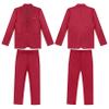 Hularka Men Suit Set Slim Fit Business Suit Outfits 2PCS Long Sleeve Jacket Blazer Trouser Set Wedding Office Burgundy Small view 1