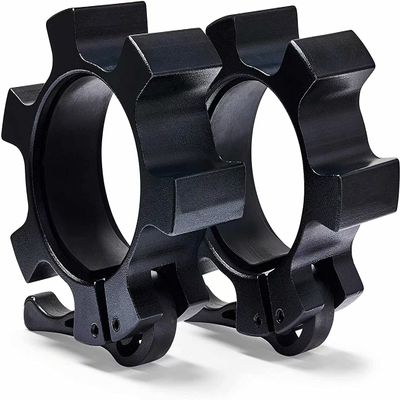 Berfea Barbell Clamps,Olympic Barbell Clamps,Aluminium Alloy Metal Weight Clips,Quick Release Barbell Collar,Dumbbell Locking Spin Clip 2 inch for Weightlifting and Strength Training, 1 Pair