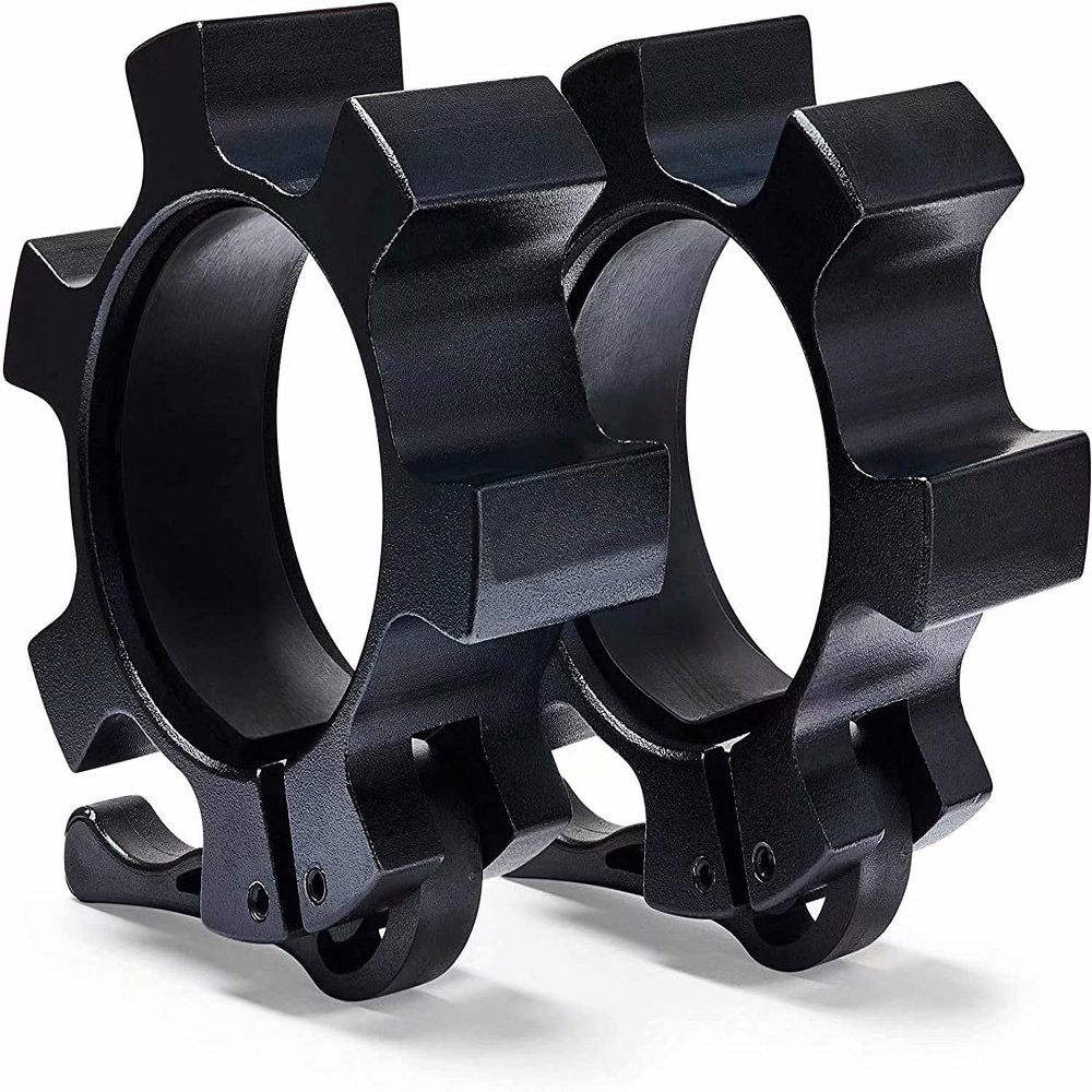 Berfea Barbell Clamps,Olympic Barbell Clamps,Aluminium Alloy Metal Weight Clips,Quick Release Barbell Collar,Dumbbell Locking Spin Clip 2 inch for Weightlifting and Strength Training, 1 Pair