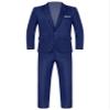 Hularka Men Suit Set Slim Fit Business Suit Outfits 2PCS Long Sleeve Jacket Blazer Trouser Set Wedding Office Navy Blue Large view 3