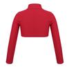 Loloda Kids Girls Turtleneck Long Sleeve Crop Top Dance Gymnastics Workout Athletic Shirt Sportswear Red 6 Years view 2