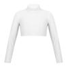 Loloda Kids Girls Turtleneck Long Sleeve Crop Top Dance Gymnastics Workout Athletic Shirt Sportswear Ivory 6 Years view 1