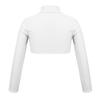 Loloda Kids Girls Turtleneck Long Sleeve Crop Top Dance Gymnastics Workout Athletic Shirt Sportswear Ivory 6 Years view 2