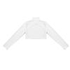 Loloda Kids Girls Turtleneck Long Sleeve Crop Top Dance Gymnastics Workout Athletic Shirt Sportswear Ivory 10 Years view 4