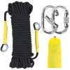 NTR Orange/Black/Blue Climbing Rope 10M(32ft) 20M(64ft) 30M(96ft) 50M(160ft), 8MM Static Rock Climbing Rope with 2 Steel Hooks, Rappelling Rope for Outdoor, Hiking Safety Escape Rope, Rescue Parachute view 1