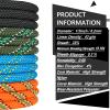 NTR Orange/Black/Blue Climbing Rope 10M(32ft) 20M(64ft) 30M(96ft) 50M(160ft), 8MM Static Rock Climbing Rope with 2 Steel Hooks, Rappelling Rope for Outdoor, Hiking Safety Escape Rope, Rescue Parachute view 2