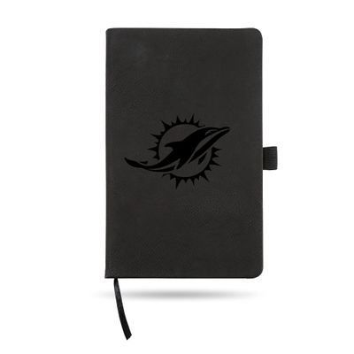 Rico Industries NFL Football Miami Dolphins Black - Primary Laser Engraved Small Notepad