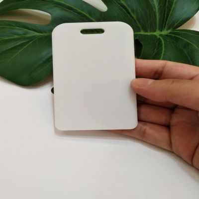10pcs Acrylic Rectangle Luggage Tags - Keychain Blanks, Reserve Seating Tag (White)