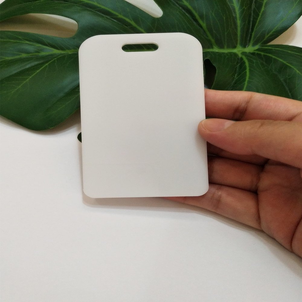 10pcs Acrylic Rectangle Luggage Tags - Keychain Blanks, Reserve Seating Tag (White)