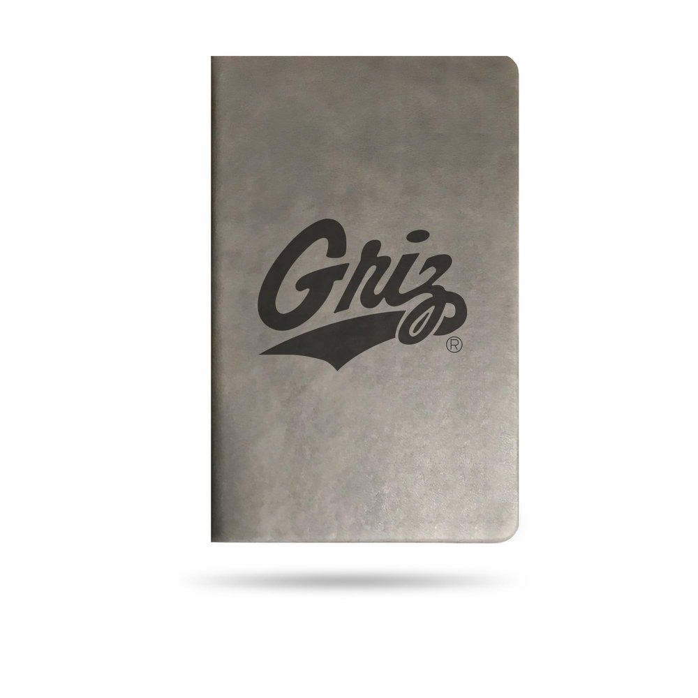 Rico Industries NCAA Montana Grizzlies Gray Laser Engraved Small Notepad Jounral/Notepad 8.25" x 5.25"- Office Accessory