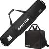 MARITTON Padded Snowboard and Boot Bag Combo,Store Transport Snowboard Up to 165 cm and Boots Up to Size 13,Two-Piece Snowboard Travel Bags. (BLK) view 1