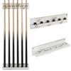 MyGift Vintage Whitewashed Wood Billiards Pool Stick Holder, Wall Mount Pool Cue Rack with Clips, Pool Table Organizer Accessories Set (Cue Rack Only), Holds up to 6 Cues view 1