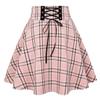 IDEALSANXUN Gothic Plaid Mini Skirts for Womens Short High Waist Plaid Skirts (X-Small, Plaid Pink) view 1