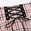 IDEALSANXUN Gothic Plaid Mini Skirts for Womens Short High Waist Plaid Skirts (X-Small, Plaid Pink) view 3