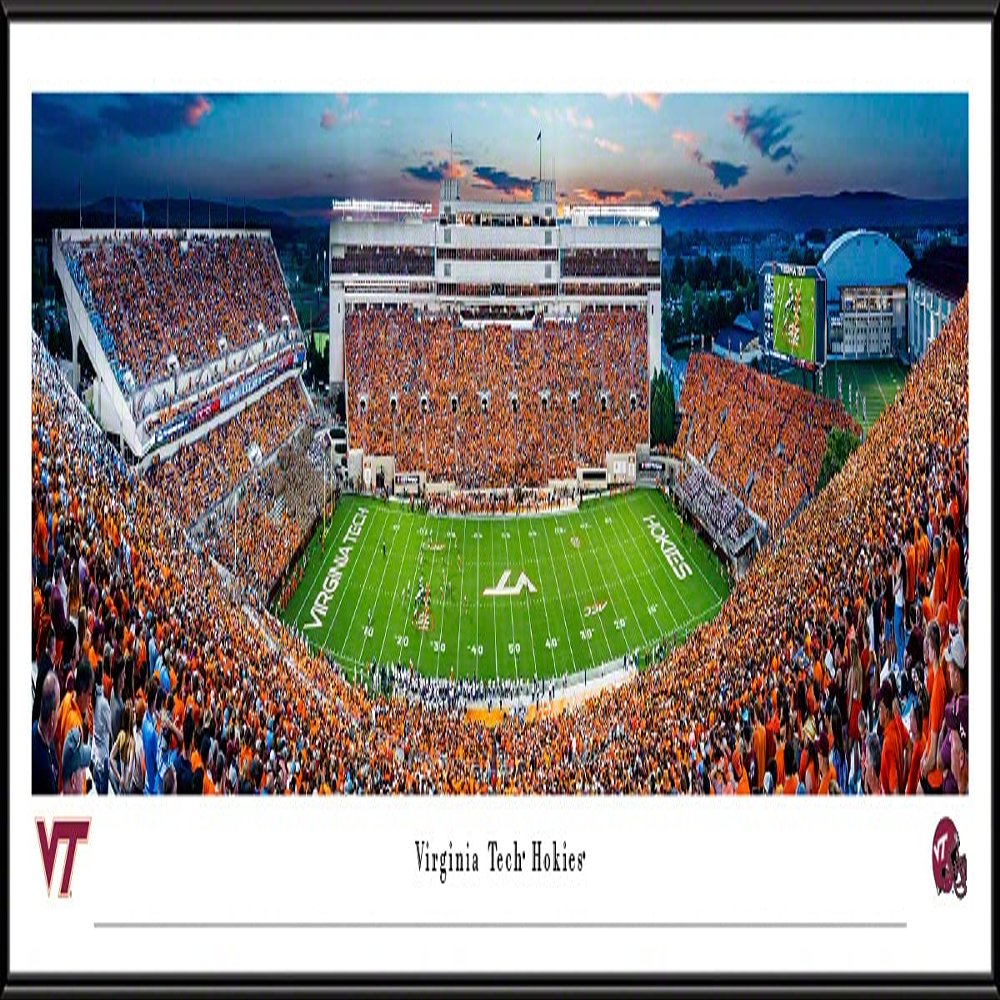 Virginia Tech Hokies Football (Orange Out) - 40.25x13.75-inch Standard Framed Print by Blakeway Panoramas