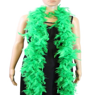 Flydreamfeathers 40 Gram 72" Long, Turkey Chandelle Feather Boa, Dancing Wedding Crafting Party Dress Up, Halloween Costume Decoration(Green Colorss)